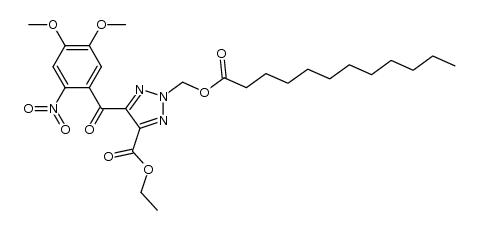 ethyl 2-(lauroyloxymethyl)-5-(4,5-dimethoxy-2-nitrobenzoyl)-2H-1,2,3-triazole-4-carboxylate结构式