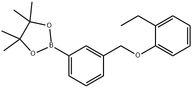 3-(2-乙基苯氧基甲基)苯基硼酸频哪醇酯结构式