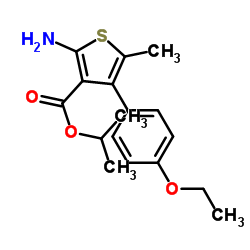 Isopropyl 2-amino-4-(4-ethoxyphenyl)-5-methyl-3-thiophenecarboxylate结构式
