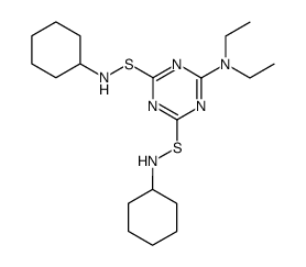 N,N'-dicyclohexyl-6-(diethylamino)-1,3,5-triazine-2,4-disulphenamide Structure