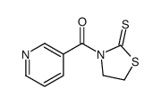 3-吡啶基(2-硫酮-3-噻唑烷基)甲酮结构式