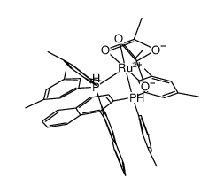 二乙酸根[(R)-2,2'-二[二(3,5-二甲苯基)膦基]-1,1'-联萘基]钌(II)结构式