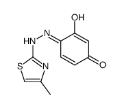 3-hydroxy-4-[(4-methyl-1,3-thiazol-2-yl)hydrazinylidene]cyclohexa-2,5-dien-1-one结构式