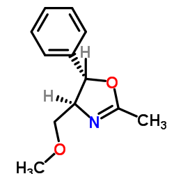 (4S,5S)-(-)-4-甲氧甲基-2-甲基-5-苯基-2-恶唑啉结构式