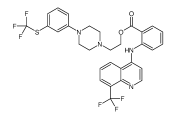 2-[4-[3-(trifluoromethylsulfanyl)phenyl]piperazin-1-yl]ethyl 2-[[8-(trifluoromethyl)quinolin-4-yl]amino]benzoate结构式
