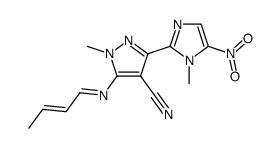 5-but-2-enylideneamino-1-methyl-3-(1-methyl-5-nitro-1H-imidazol-2-yl)-1H-pyrazole-4-carbonitrile Structure
