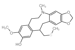 9-Methoxy-5-methyl-12-((methylthio)methyl)-6,7,12,13-tetrahydro-5H-(1,3)benzodioxolo(5,6-b)benzo(f)azonin-10-ol结构式