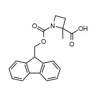 1-(((9H-芴-9-基)甲氧基)羰基)-2-甲基氮杂环丁烷-2-羧酸结构式