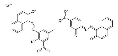 hydrogen [1-[(2-hydroxy-5-methyl-3-nitrophenyl)azo]-2-naphtholato(2-)][1-[(2-hydroxy-4-nitrophenyl)azo]-2-naphtholato(2-)]chromate(1-)结构式