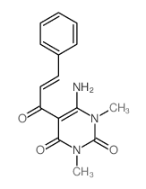 6-amino-1,3-dimethyl-5-(3-phenylprop-2-enoyl)pyrimidine-2,4-dione Structure