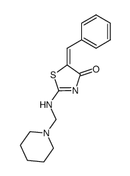 2-piperidinomethylamino-5-benzylidene-4-thiazolinone Structure