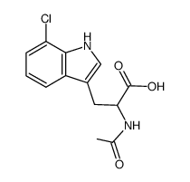 2-乙酰氨基-3-(7-氯-1H-吲哚-3-基)丙酸结构式