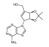 (3'R,4'S,5'R)-3'-(6-aminopurin-9-yl)-1'-hydroxymethyl-4',5'-O-isopropylidene-cyclopent-1'-en-4',5'-diol结构式