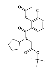 N-(2-Acetylthio-3-chlorobenzoyl)-N-cyclopentylglycine t-butyl ester Structure