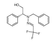 (R,E)-2-(1-benzyl-2-(2,2,2-trifluoroethylidene)hydrazinyl)-2-phenylethan-1-ol结构式