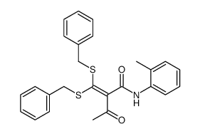 2-[bis(benzylthio)methylene]-3-oxo-N-o-tolylbutanamide Structure