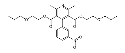 2,6-dimethyl-4-(3-nitrophenyl)-3,5-pyridinedicarboxylic acid bis(2-propoxyethyl) ester Structure