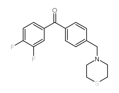 3,4-DIFLUORO-4'-THIOMORPHOLINOMETHYL BENZOPHENONE结构式