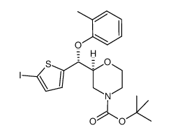 (S)-tert-butyl 2-((R)-(o-tolyloxy)(5-iodothiophen-2-yl)methyl)morpholine-4-carboxylate结构式