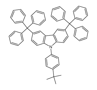9-(4-叔丁基苯基)-3,6-二苯甲基-9H-咔唑结构式