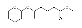 methyl (S)-5-[(tetrahydro-2H-pyran-2-yl)oxy]hexanoate结构式