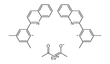 双(2-(3,5-二甲基苯基)喹啉-C2,N')(乙酰丙酮)合铱(III)结构式