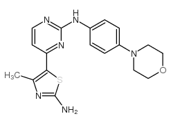 4-(2-氨基-4-甲基-5-噻唑基)-N-[4-(4-吗啉基)苯基]-2-嘧啶胺结构式