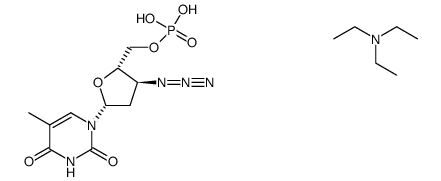 3'-azido-2',3'-dideoxythimidine 5'-monophosphate triethylammonium salt结构式