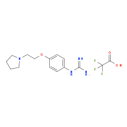 1-(4-(2-(Pyrrolidin-1-yl)ethoxy)phenyl)guanidine 2,2,2-trifluoroacetate Structure