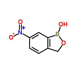 2-羟甲基-5-硝基苯基硼酸结构式