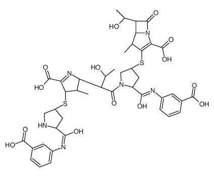 (4R,5S,6S)-3-[(3S,5S)-1-[(2S,3R)-2-[(2S,3R)-5-carboxy-4-[(3S,5S)-5-[(3-carboxyphenyl)carbamoyl]pyrrolidin-3-yl]sulfanyl-3-methyl-3,4-dihydro-2H-pyrrol-2-yl]-3-hydroxybutanoyl]-5-[(3-carboxyphenyl)carbamoyl]pyrrolidin-3-yl]sulfanyl-6-[(1R)-1-hydroxyethyl] structure