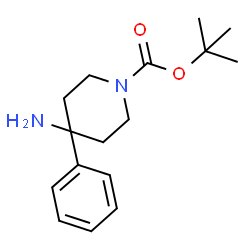 4-氨基-4-苯基哌啶-1-羧酸叔丁酯结构式
