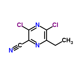 3,5-二氯-6-乙基吡嗪-2-甲腈结构式