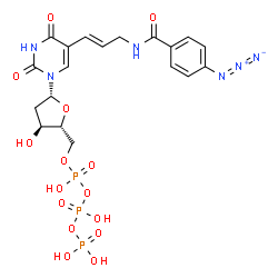 5-(N-(4-azidobenzoyl)-3-aminoallyl)deoxyuridine 5'-monophosphate结构式