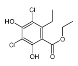 ethyl 3,5-dichloro-2-ethyl-4,6-dihydroxybenzoate Structure