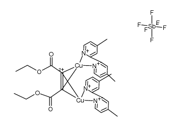 (diethyl acetylenedicarboxylate)bis{(4,4'-dimethyl-2,2'-bipyridine)copper(I)} hexafluoroantimonate Structure
