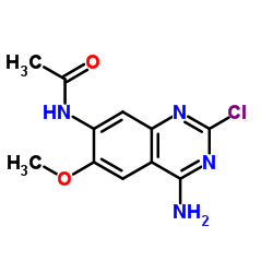 2-氯-4-氨基-6-甲氧基-7-喹唑啉乙酰胺(甲氧基喹唑啉胺)结构式