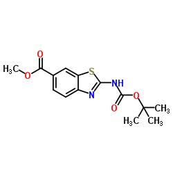 Methyl 2-({[(2-methyl-2-propanyl)oxy]carbonyl}amino)-1,3-benzothiazole-6-carboxylate结构式