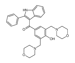 [4-hydroxy-3,5-bis(morpholin-4-ylmethyl)phenyl]-(2-phenyl-1H-indol-3-yl)methanone Structure