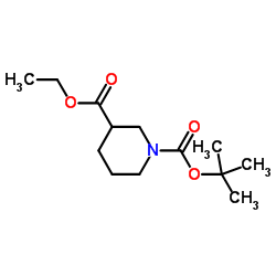 (R)-1-叔丁氧羰基-3-哌啶甲酸乙酯结构式
