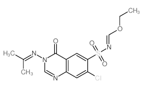 7-chloro-N-(ethoxymethylidene)-4-oxo-3-(propan-2-ylideneamino)quinazoline-6-sulfonamide结构式
