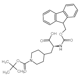 (2S)-3-{1-[(tert-butoxy)carbonyl]piperidin-4-yl}-2-({[(9H-fluoren-9-yl)methoxy]carbonyl}amino)propanoic acid Structure