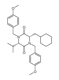 (3S,6S)-N,N'-bis(4-methoxybenzyl)-3-isopropyl-6-(cyclohexylmethyl)piperazine-2,5-dione Structure