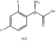 (S)-2-氨基-2-(2,4-二氟苯基)乙酸盐酸盐结构式