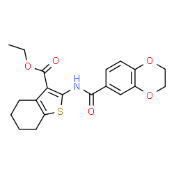 ethyl 2-(2,3-dihydrobenzo[b][1,4]dioxine-6-carboxamido)-4,5,6,7-tetrahydrobenzo[b]thiophene-3-carboxylate Structure