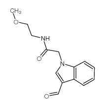 2-(3-甲酰基-1-吲哚)-N-(2-甲氧基乙基)-乙酰胺结构式