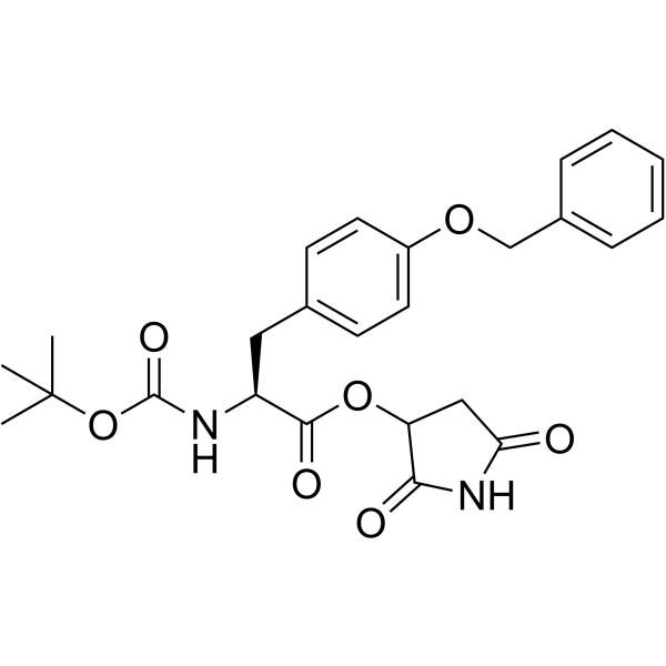 Boc-O-苄基-L-酪氨酸羟基琥珀酸亚氨酯结构式