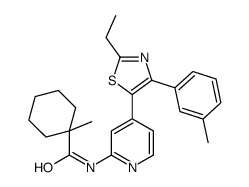 N-[4-[2-ethyl-4-(3-methylphenyl)-1,3-thiazol-5-yl]pyridin-2-yl]-1-methylcyclohexane-1-carboxamide Structure