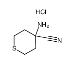 4-amino-4-cyano-tetrahydrothiopyran hydrochloride salt Structure