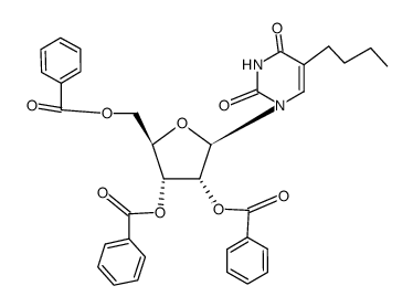 2',3',5'-tri-O-benzoyl-5-n-butyluridine Structure